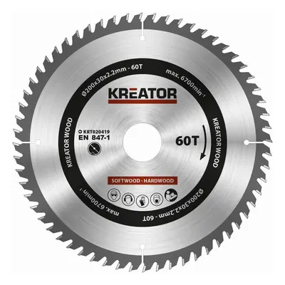 Pilový kotouč na dřevo Kreator 200 mm 60T KRT020419