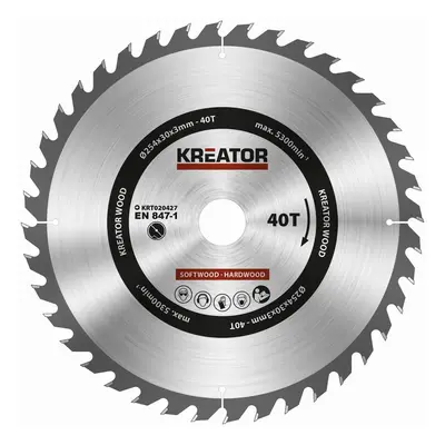 Pilový kotouč na dřevo Kreator 254mm 40T KRT020427