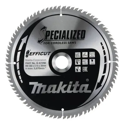 Pilový kotouč na dřevo Makita Efficut 260 mm 80T B-67290