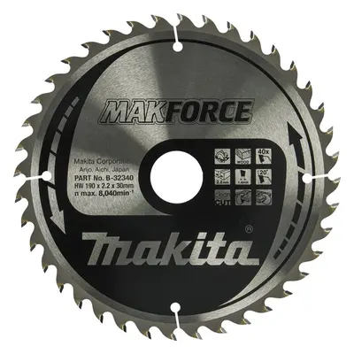 Pilový kotouč na dřevo Makita MAKFORCE 190 mm 40T B-32340