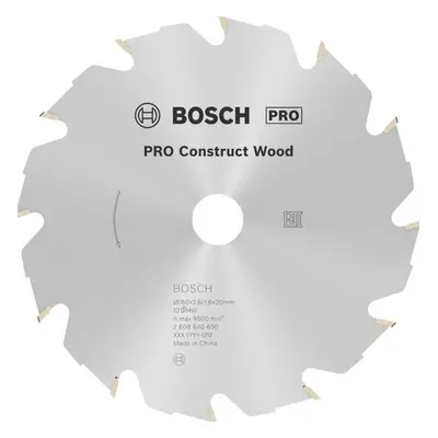 Pilový kotouč Bosch PRO Construct Wood 160 mm 12T 1 ks 2608640630