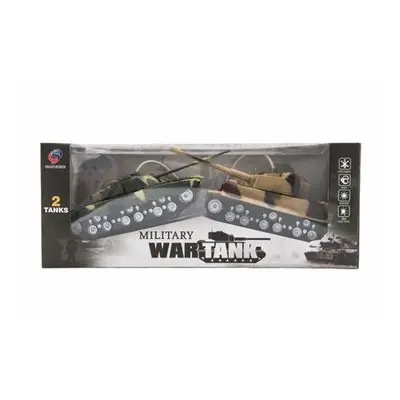 Tank RC 2ks 25cm plast tanková bitva na baterie