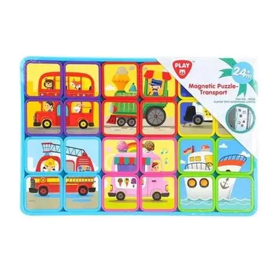 Teddies magnetické deskové doprava plast ve fólii 30x20x1cm 12ks v boxu 24m+ 00560115-XG