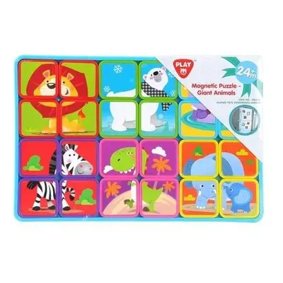 Puzzle magnetické deskové zvířata plast 30x20x1cm 24m+