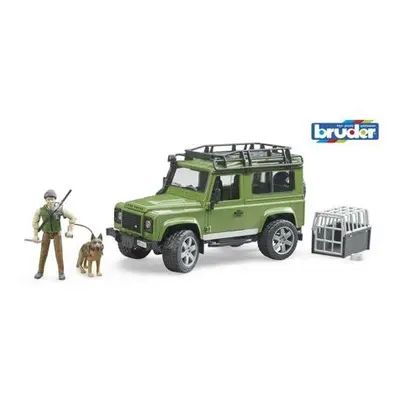 Bruder 2587 Land Rover Defender, figurka myslivce a psa