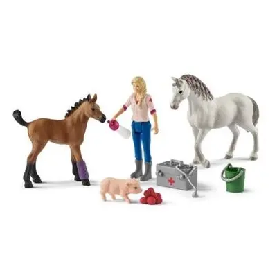 Schleich 42486 Návštěva lékaře u klisny a hříběte