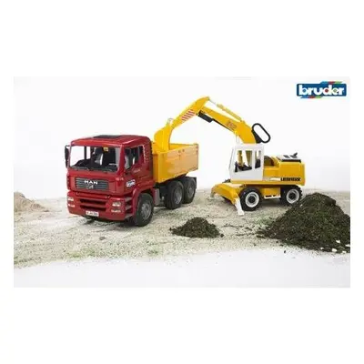 Bruder 2751 Nákladní auto MAN+bagr LIEBHERR