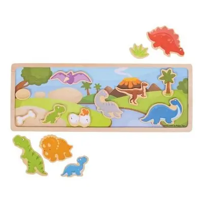 Bigjigs Toys magnetické puzzle dinosauři