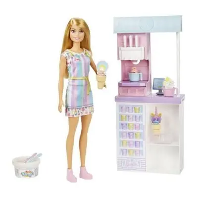 Barbie herní set prodavačka zmrzliny blondýnka