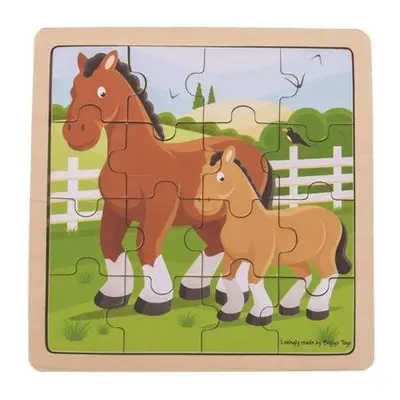 Bigjigs Toys puzzle - Kůň s hříbátkem