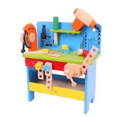 Bigjigs Toys Pracovní ponk modrý