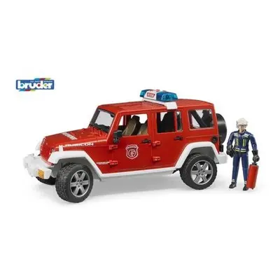 Bruder 2528 Jeep Wrangler Rubicon hasičský s figurkou a příslušenstvím