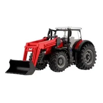 Traktor Bburago s nakladačem Fendt/New Holland/Massey Ferguson varianta 3. červený