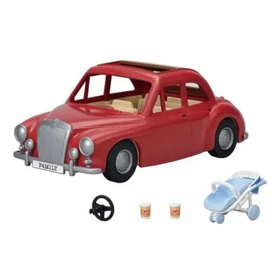 Sylvanian Families - 5448 Rodinné cestovní auto červené s kočárkem a autosedačkou