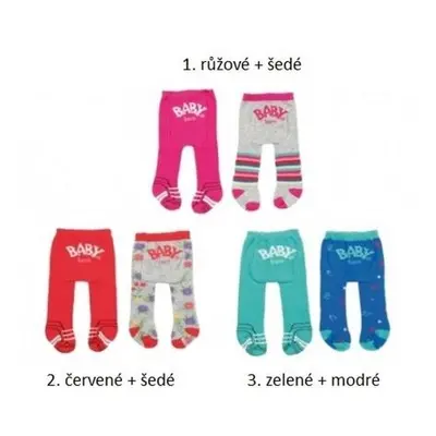 BABY born® Punčocháče (2 ks), 3 druhy varianta 2. červené + šedé