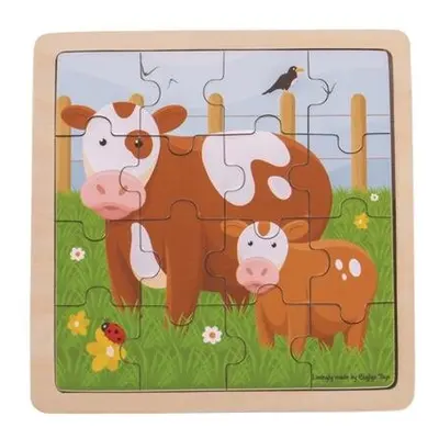 Bigjigs Toys puzzle - Kravička s telátkem