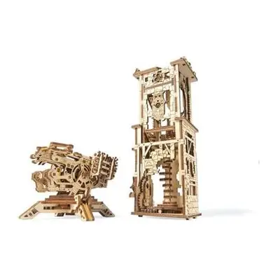 Ugears 3D dřevěné mechanické puzzle Věž Archballista