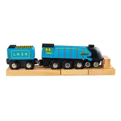 Bigjigs Rail Dřevěná replika lokomotivy Mallard + 3 koleje