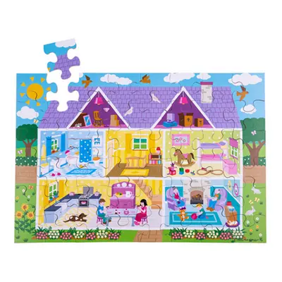 Bigjigs Toys Podlahové puzzle Domeček 48dílků