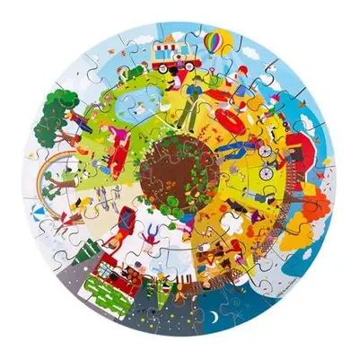 Bigjigs Toys Kulaté podlahové puzzle Čtyří roční období 50 dílků