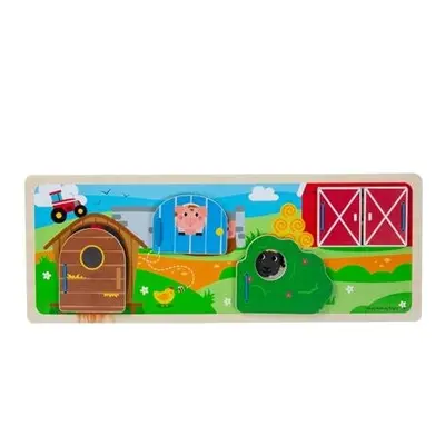 Bigjigs Toys Senzorické puzzle farma