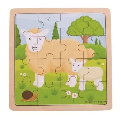 Bigjigs Toys puzzle - Ovečka s jehňátkem