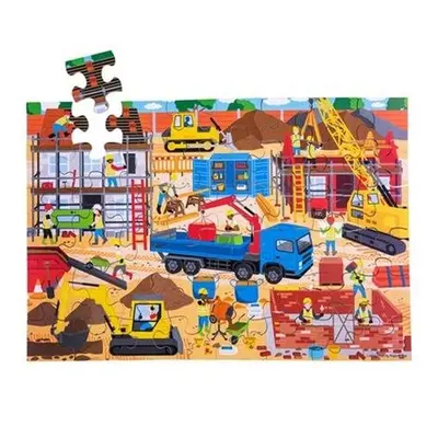 Bigjigs Toys Podlahové puzzle Staveniště 48dílků