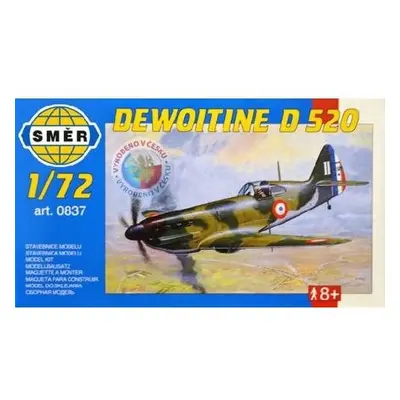 Směr Model Dewoitine D 520 11x14cm v krabici 25x14 5x4 5cm 1:72