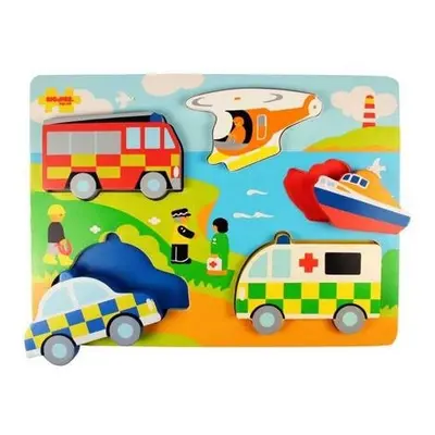 Bigjigs Toys Vkládací puzzle záchranáři