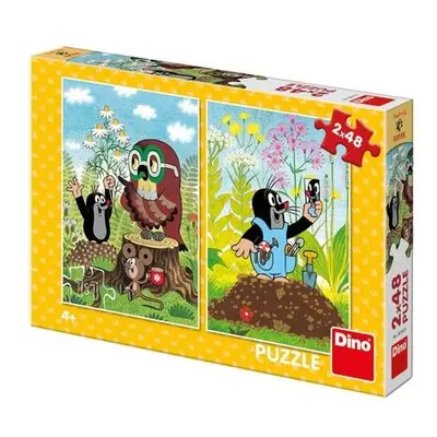 DINO Puzzle 2 x 48 dílků KRTEK NA MÝTINĚ