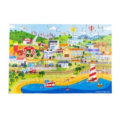 Bigjigs Toys Podlahové puzzle Město 48 dílků