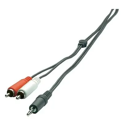 Připojovací kabel SpeaKa, jack zástr. 3.5 mm/ 2x cinch zástr., černý, 2 m