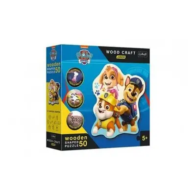 Dřevěné puzzle Junior 50 dílků Legrační Tlapková Patrola/Paw Patrol 19,5x23,5cm v krabici 20x20x