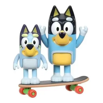 Bluey 2 figurky Bluey&Bandit skateboard