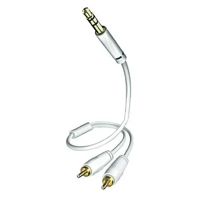 Kabel 3,5 mm ? 2x cinch, 0,5 m, bílý, Inakustik