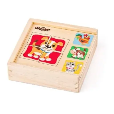 Minipuzzle - Zvířátka v dř. krabičce