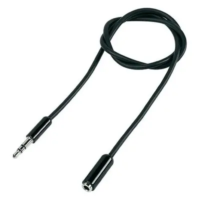 Prodlužovací kabel SpeaKa, jack zástr. 3.5 mm/jack zás. 3.5 mm, černý, 1 m