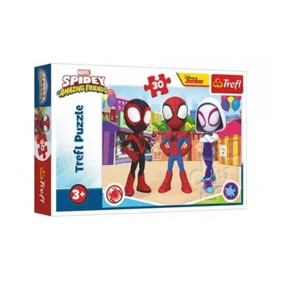 Puzzle Dobrodružství Spideyho a přátel 27x20cm 30 dílků v krabičce 21x14x4cm