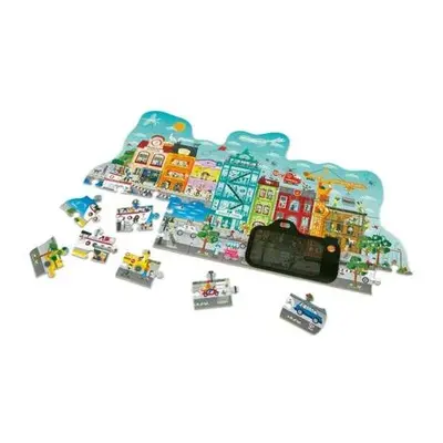 Hape Puzzle - Animované městečko v pohybu, 49 dílků