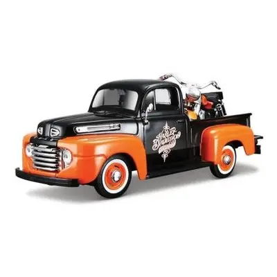 Maisto - Harley-Davidson Custom, 1948 Ford F-1 Pick up + 1958 FLH Duo Glide, 1:24