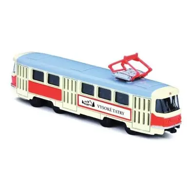 KOVOVÁ RETRO TRAMVAJ 16 CM VYSOKÉ TATRY