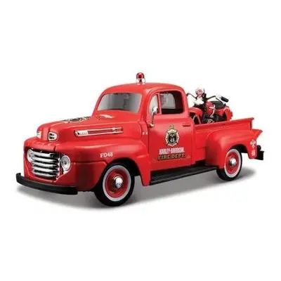 Maisto - Harley-Davidson Custom, 1948 Ford F-1 Pick up + 1936 EL Knucklehead, 1:24