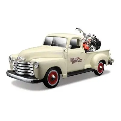 Maisto - Harley-Davidson Custom, 1950 Chevrolet 3100 Pickup + 2001 FLSTS Heritage Springer, 1:24