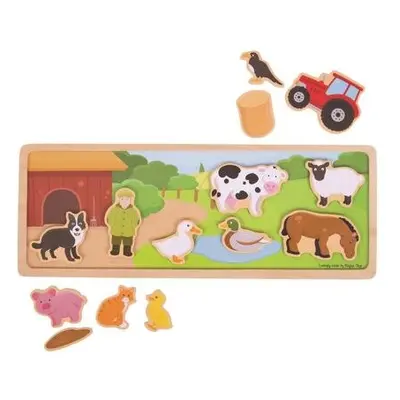 Bigjigs Toys magnetické puzzle farma