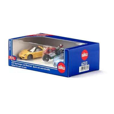 SIKU Super 6313 - Set 2 sportovních aut a motorka