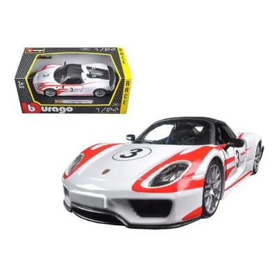 Bburago Race Porsche 918 Weissach bílá 1:24