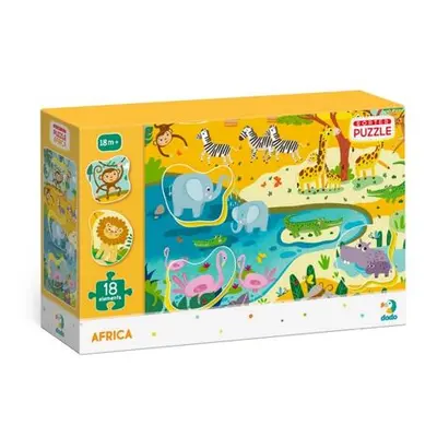 TM Toys DODO Puzzle s tříděním obrázků Afrika 18 dílků