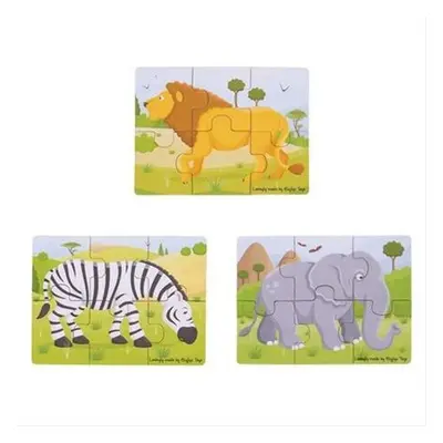 Bigjigs Toys puzzle 3v1 safari zvířátka