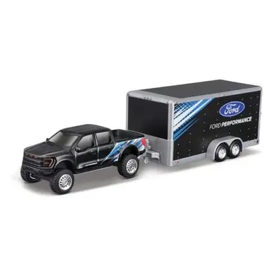 Maisto - Design Tow & Go, 2021 Ford F-150 SVT Raptor Car Trailer, 1:64