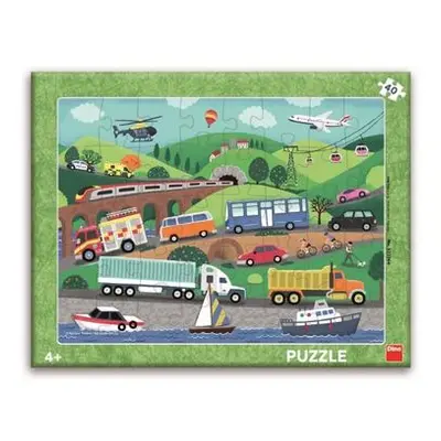 Dino Dopravní prostředky 40 deskové puzzle